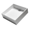 14" Square White Matte Solid Surface Resin Sink