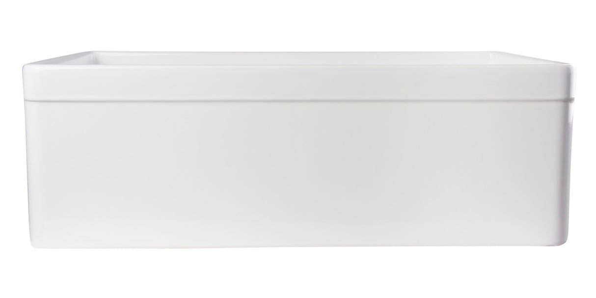 ALFI brand AB511-W White 30" Decorative Lip Apron Single Bowl Fireclay Farmhouse Kitchen Sink