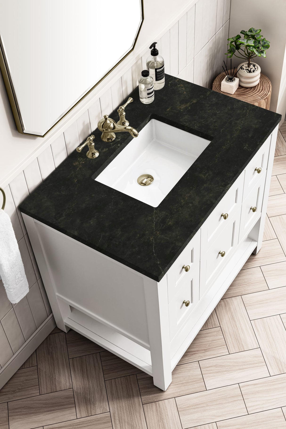 Breckenridge 36" Single Vanity, Bright White, w/ 3 CM Phantome Eclos Top