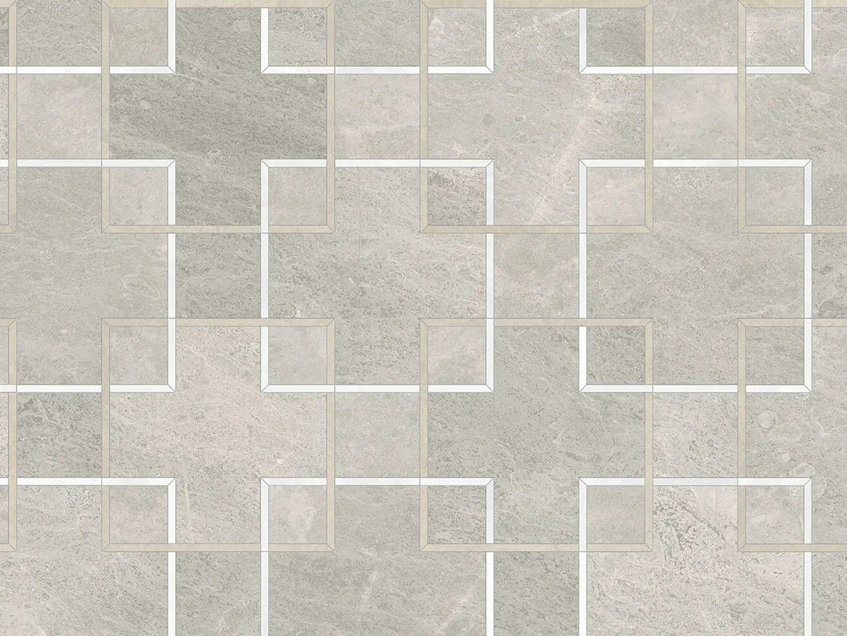 Anatolia Tile Utopio Schema Clay Honed Natural Stone Waterjet Mosaic 5001-0382-0 Schema Clay - premium natural stone mosaic tile from Anatolia Tile, available at PoshHaus showroom in Keene, NH