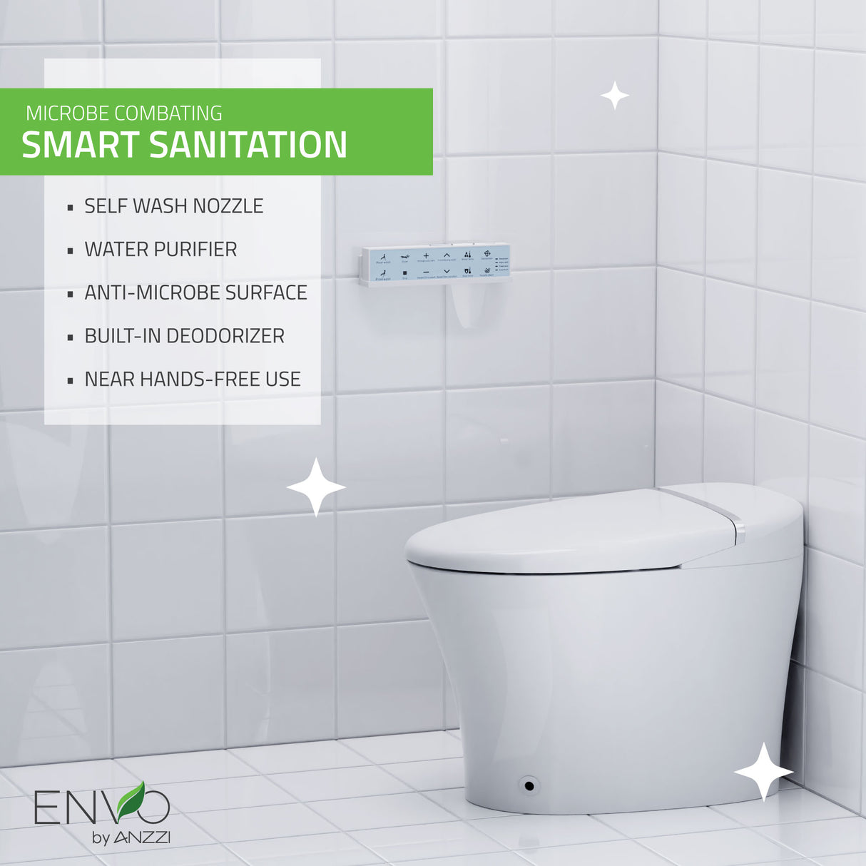 ENVO Aura Smart Toilet Bidet with Remote & Auto Flush