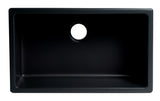 Black Matte 30" x 18" Fireclay Undermount / Drop In Fireclay Kitchen Sink
