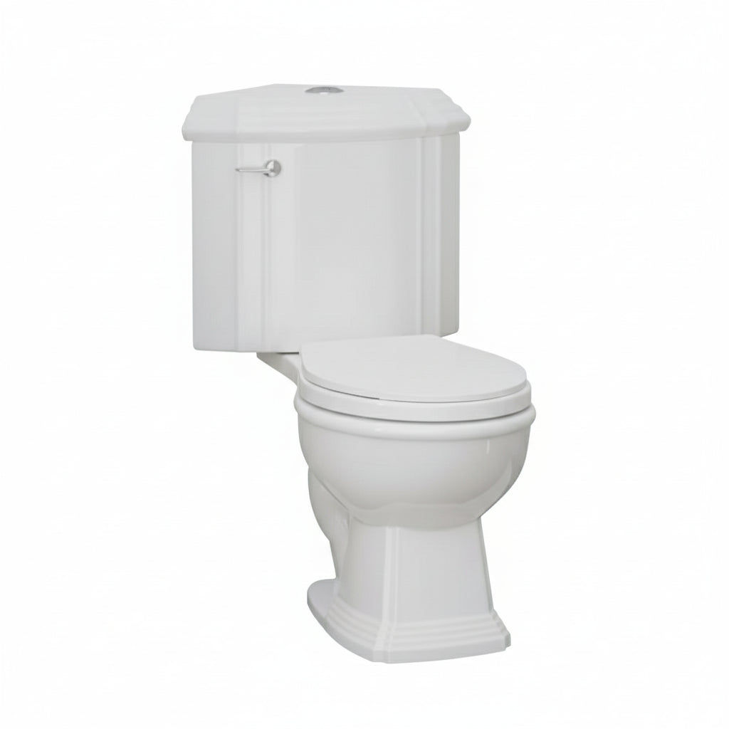 New England Home Goods - Far Harbor Corner-Fit Comfort Height Dual-Flush Toilet - Corner Toilet