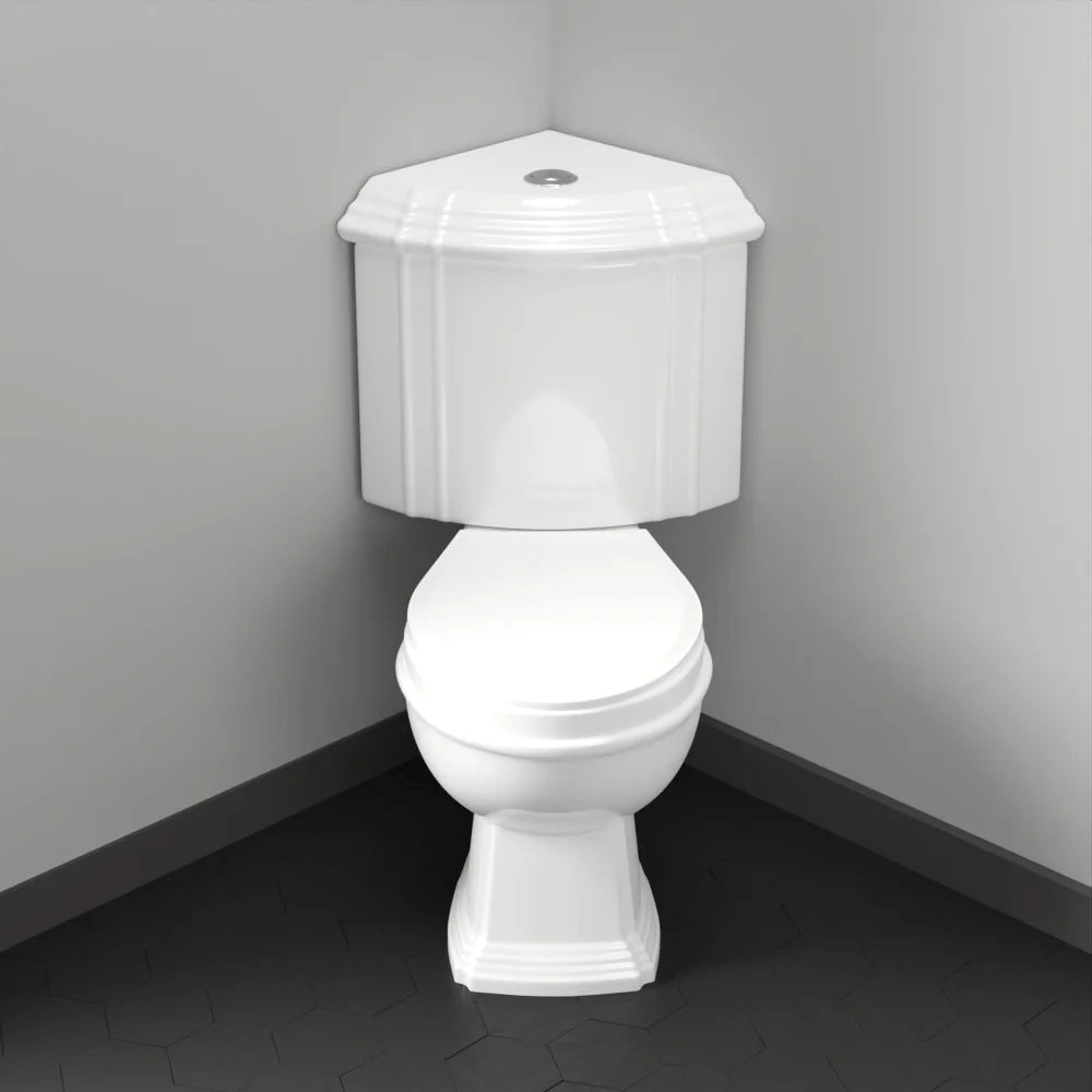 New England Home Goods - Far Harbor Corner-Fit Comfort Height Dual-Flush Toilet - Corner Toilet