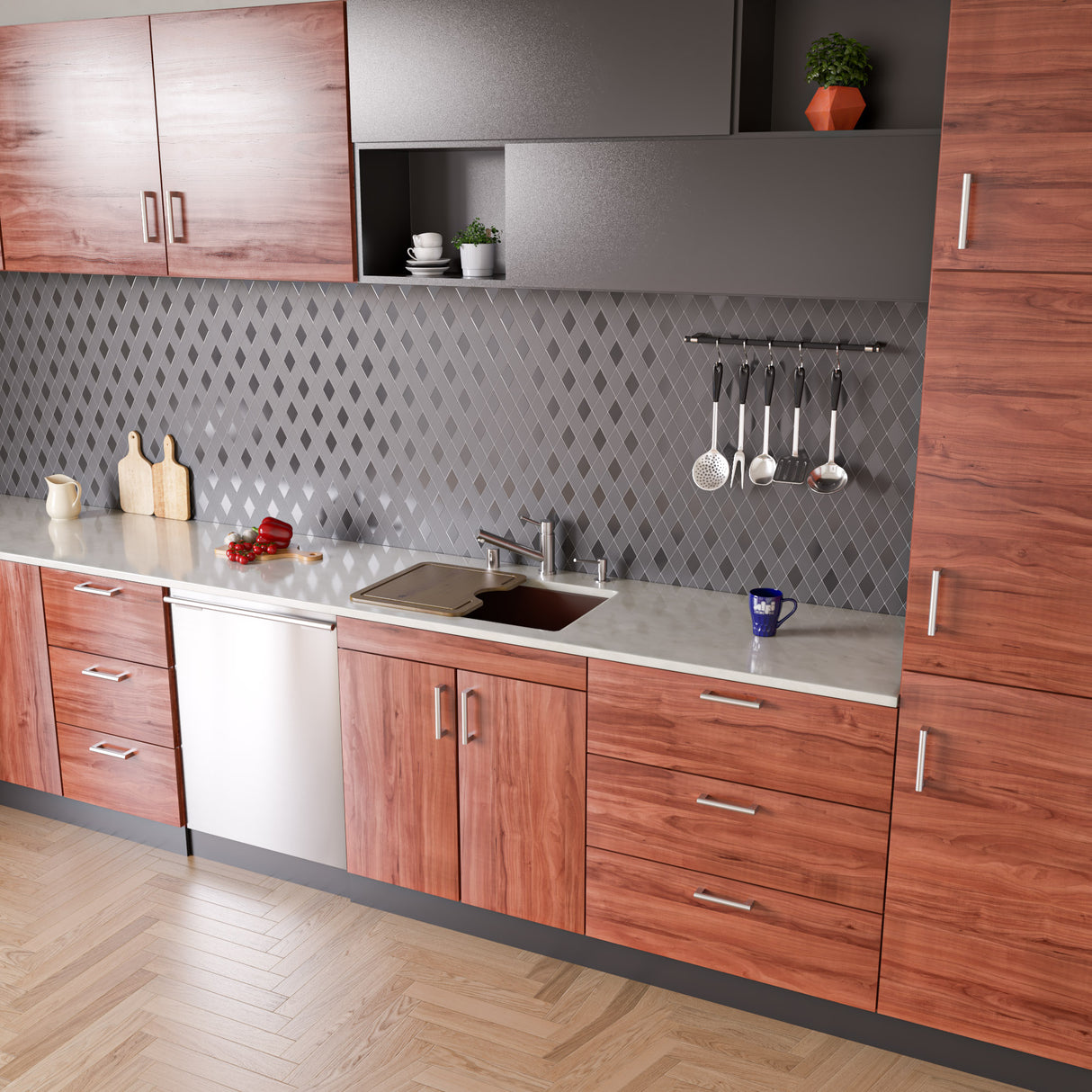 ALFI brand AB2420UM-C Chocolate 24" Undermount Single Bowl Granite Composite Kitchen Sink