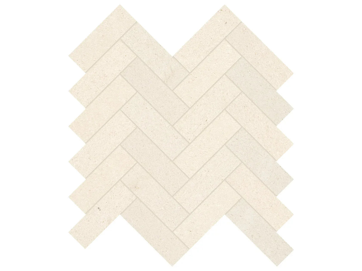 Anatolia Tile 1.25X4 Serene Ivory Herringbone Honed Limestone Mosaic 5001-0263-0 * 1 Sheet = .89 Sqft * Serene Ivory Herringbone - premium natural stone mosaic tile from Anatolia Tile, available at PoshHaus showroom in Keene, NH