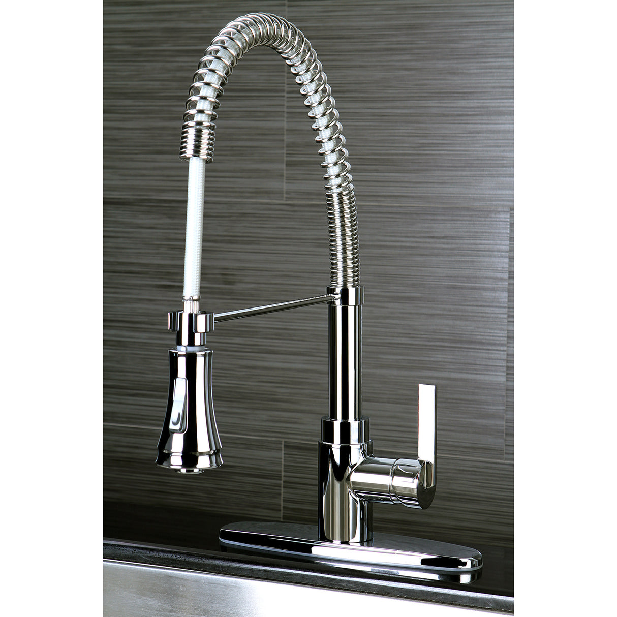 Gourmetier GSY8871CTL Continental Single-Handle Pre-Rinse Kitchen Faucet, Polished Chrome