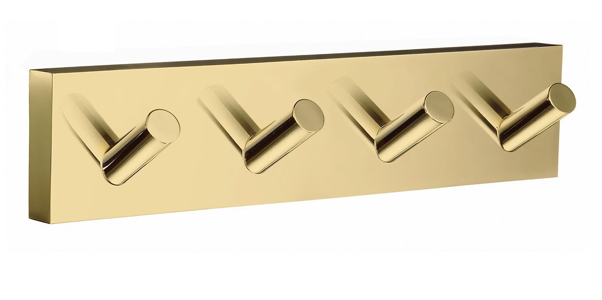 Smedbo House Quadruple Hook in Polished Brass
