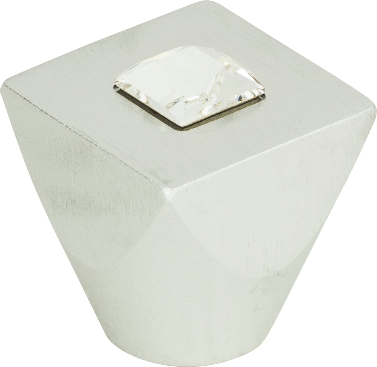 Atlas Homewares Crystal Square Knob 1 Inch Matte Chrome