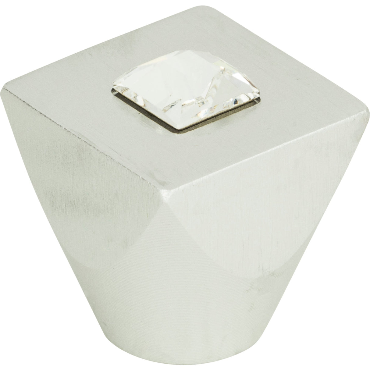 Atlas Homewares Crystal Square Knob 1 Inch Matte Chrome