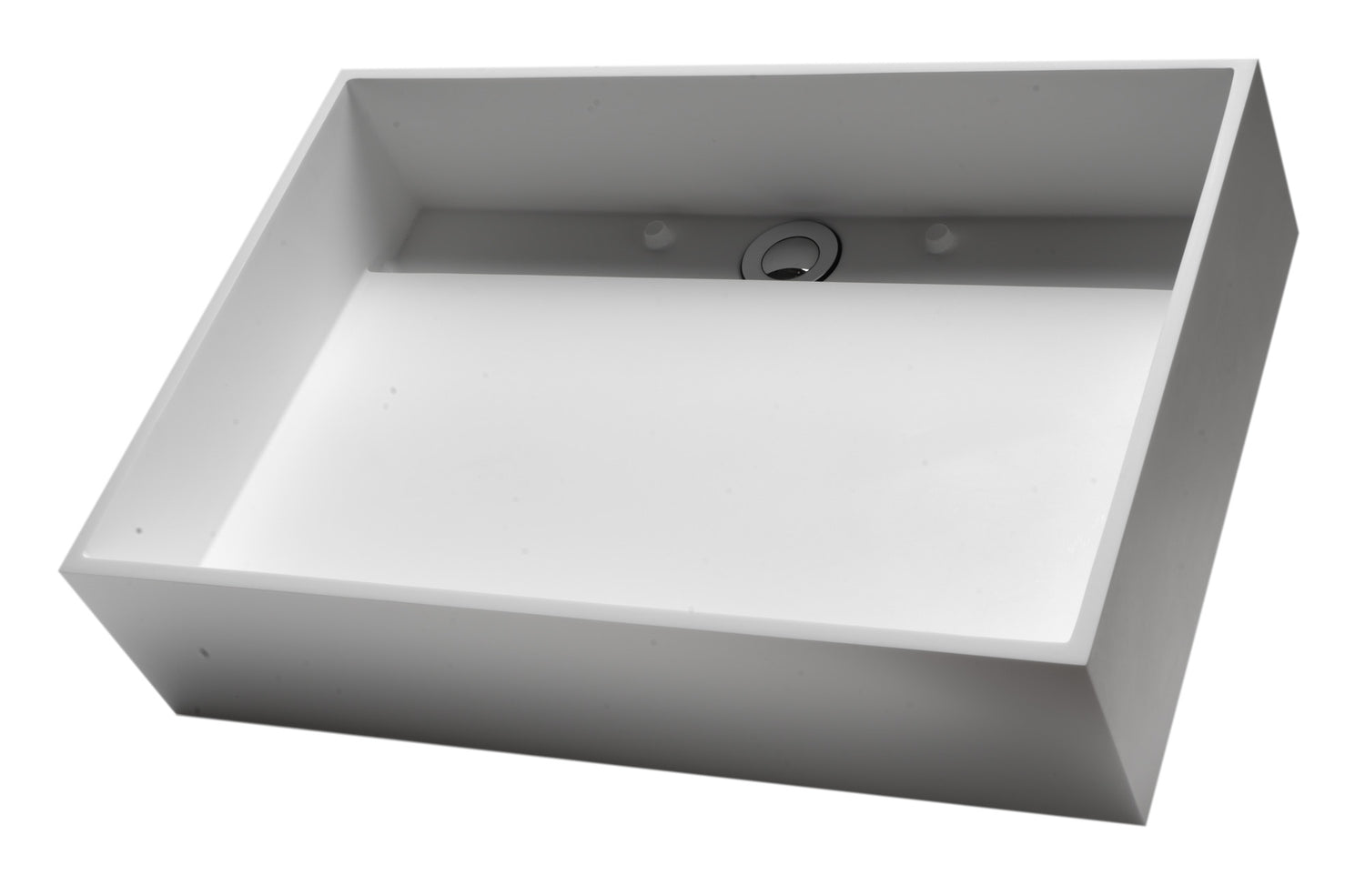 20" x 14" White Matte Solid Surface Resin Sink