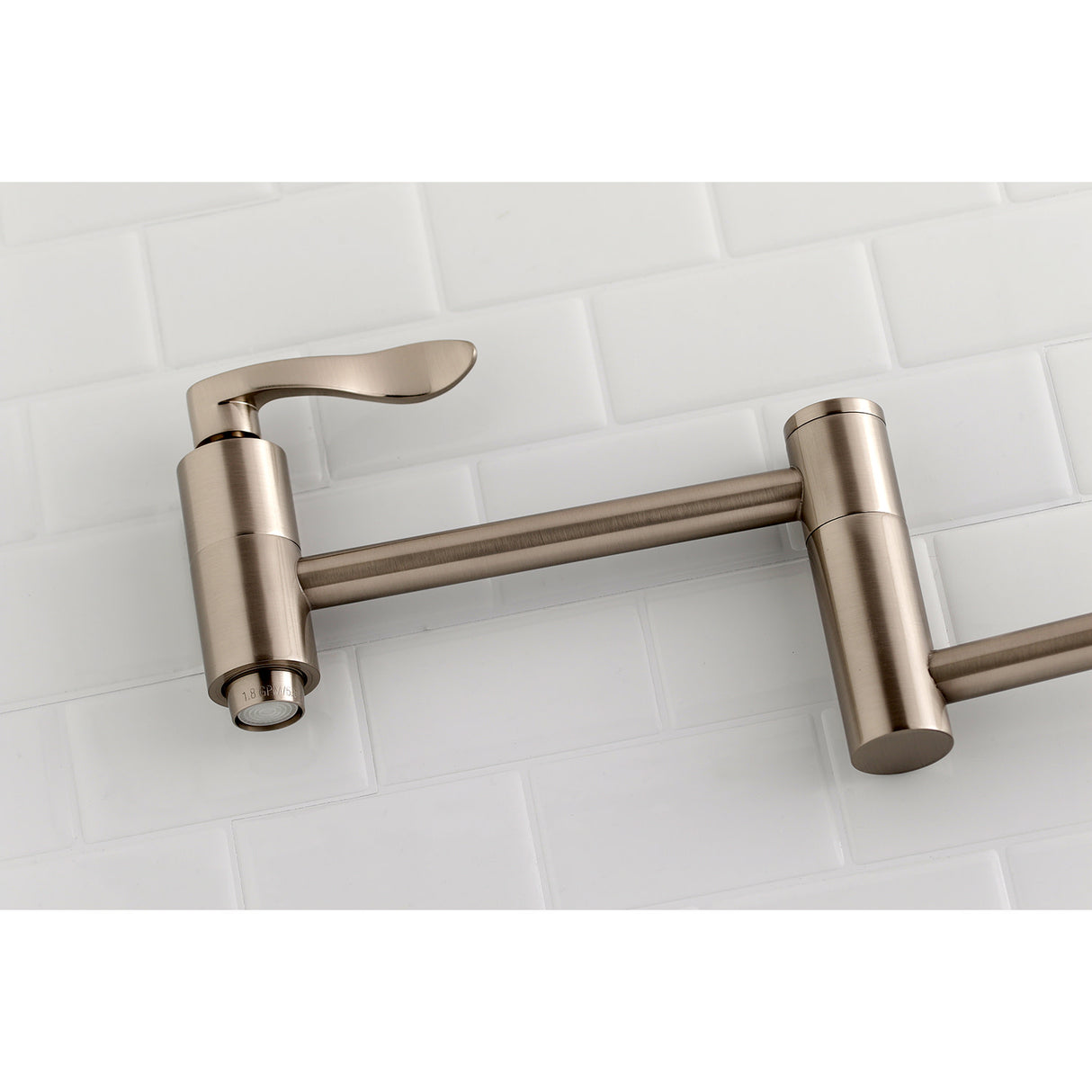 Kingston Brass KS8108DFL Wall Mount Pot Filler Kitchen Faucet, Brushed Nickel