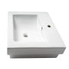 ALFI brand ABC701 White 24" Rectangular Semi Recessed Ceramic Sink with Faucet Hole