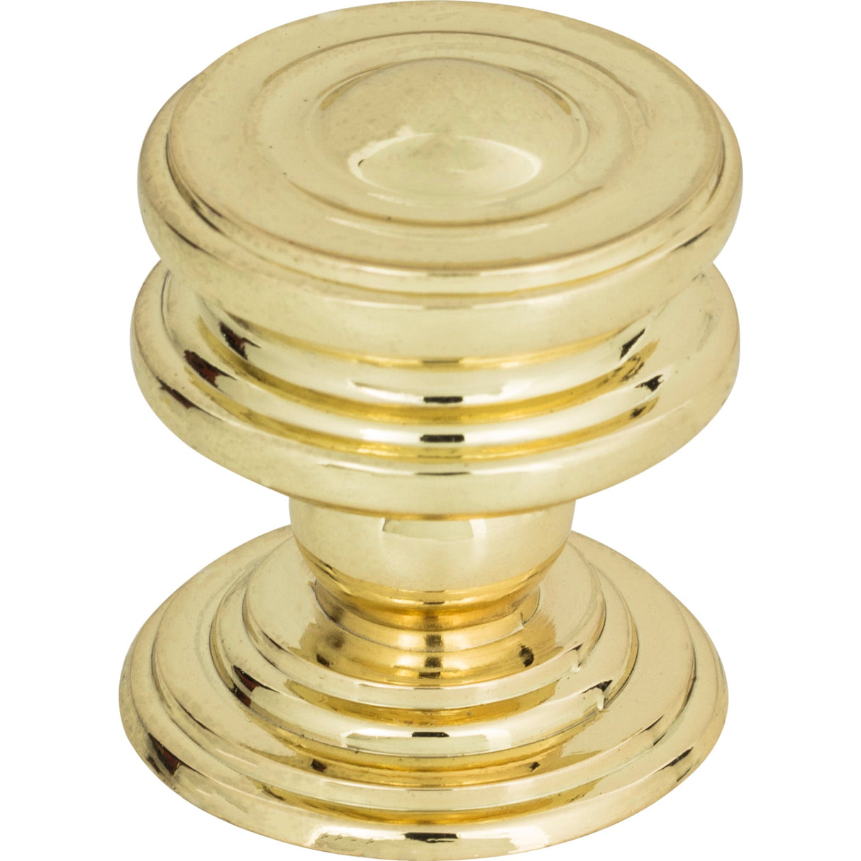Atlas Homewares Campaign Round Knob 1 1/4 Inch Polished Brass
