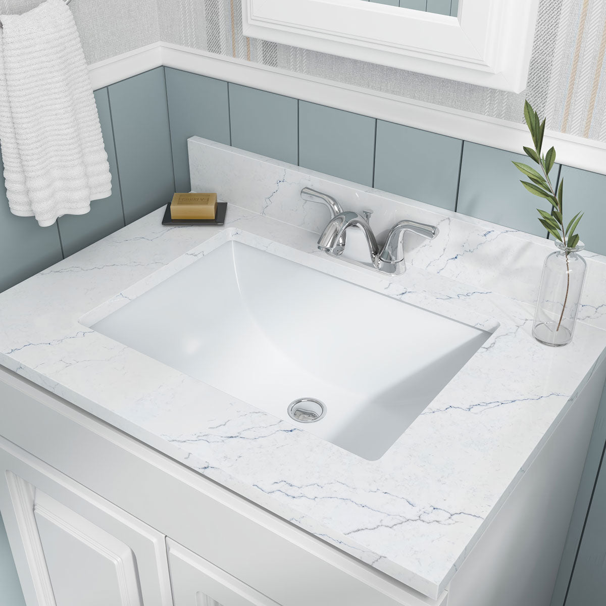 MSI Undermount Rectangle Porcelain Vanity Sink – White (2015)