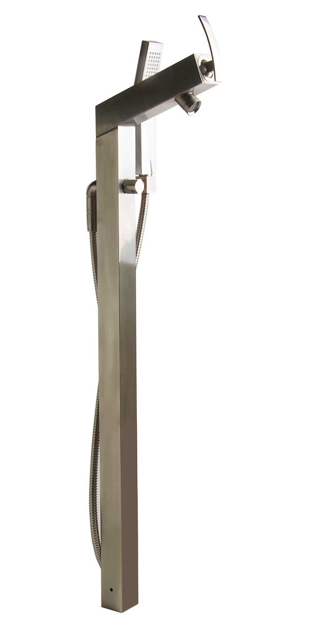 ALFI brand AB2728-BN Brushed Nickel Floor Mounted Tub Filler + Mixer /w additional Hand Held Shower Head