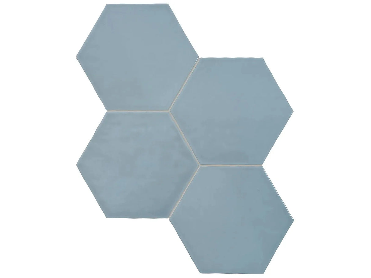 Anatolia Tile 6" Hex Teramoda Sky Glossy 4000-0261-0 Sky Hexagon - premium natural stone mosaic tile from Anatolia Tile, available at PoshHaus showroom in Keene, NH
