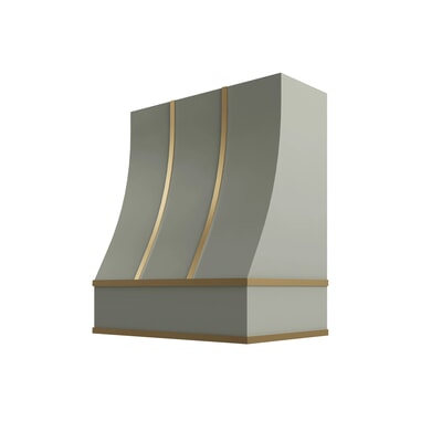 Shaker Moss Sloped Hood with Brass Strapping - 30" W x 30" H