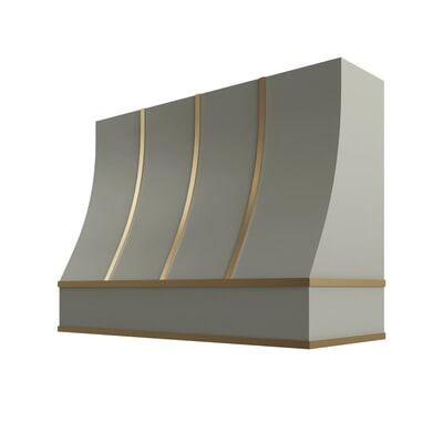 Shaker Moss Sloped Hood with Brass Strapping - 48" W x 30" H