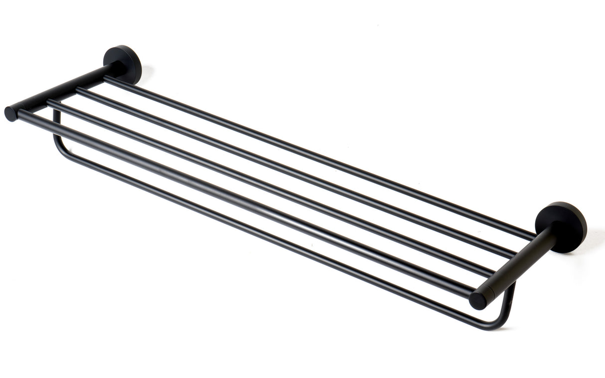 Black Matte 26" Towel Bar & Shelf