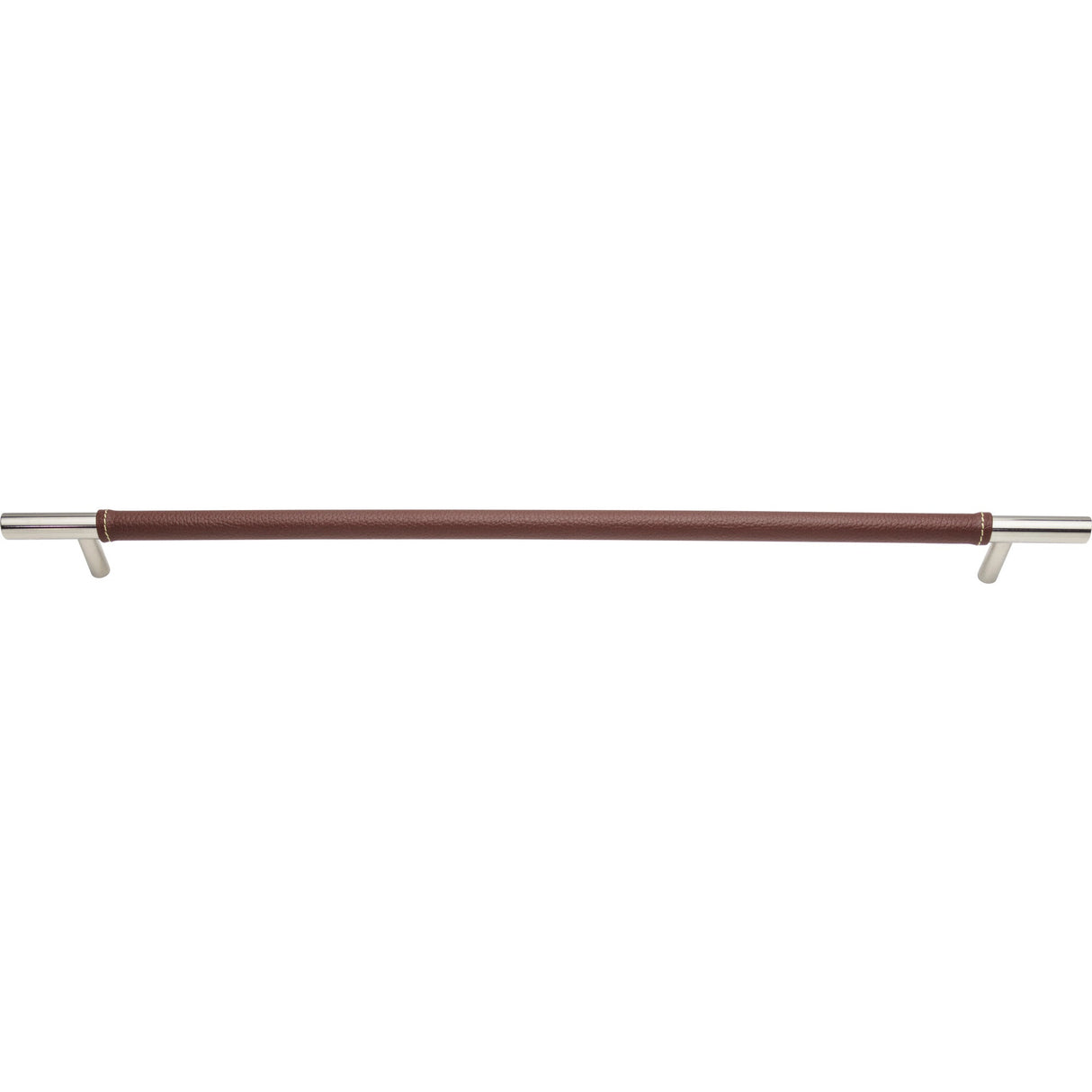 Atlas Homewares Zanzibar Brown Appliance Pull 17 Inch (c-c) Leather Polished Chrome