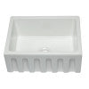 ALFI brand AB2418HS-W 24 inch White Reversible Smooth / Fluted Single Bowl Fireclay Farm Sink