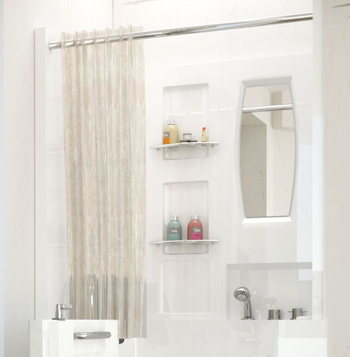 MediTub Shower Enclosure 31 x 40  3-Piece Walk-In Bathtub Surround in White