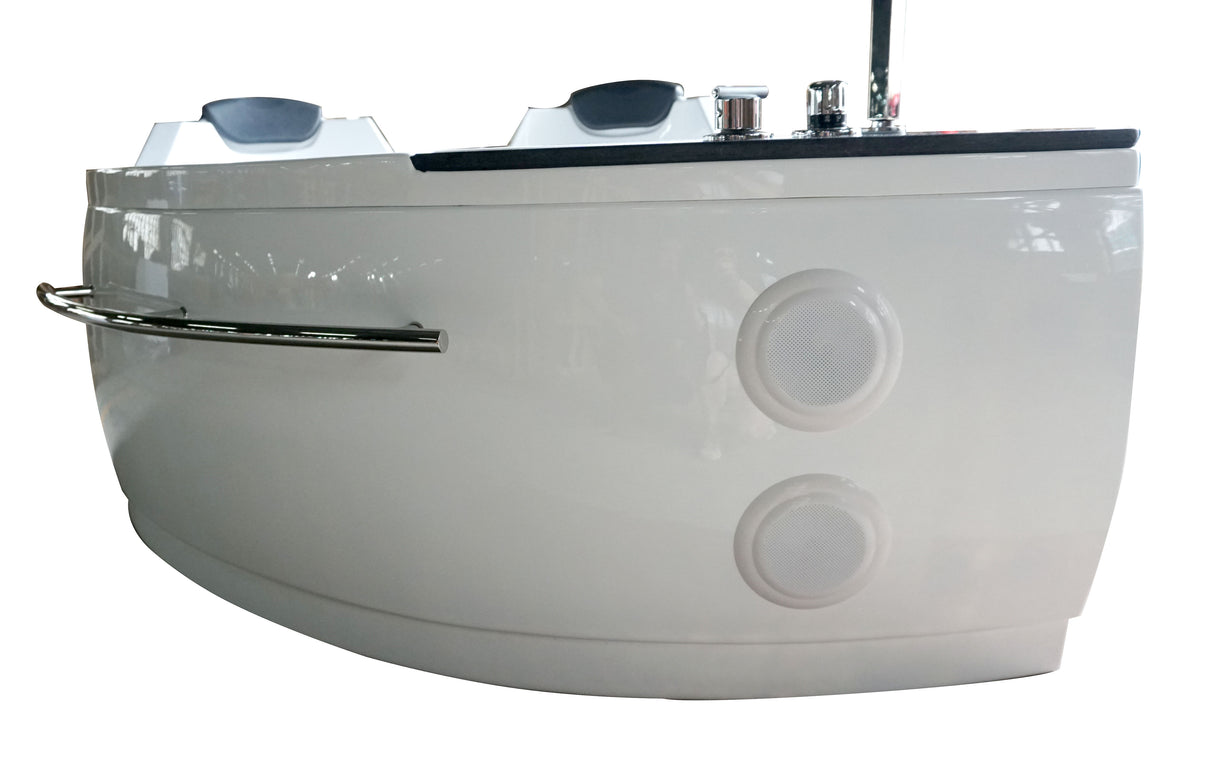 EAGO AM113ETL-R 5.5 ft Right Corner Acrylic White Whirlpool Bathtub for Two
