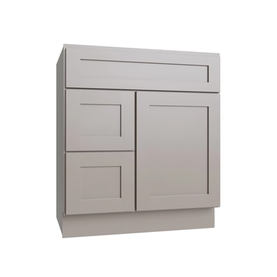 Shaker Sand Vanity Sink Base Left Drawer Stacking Cabinet - 30" W