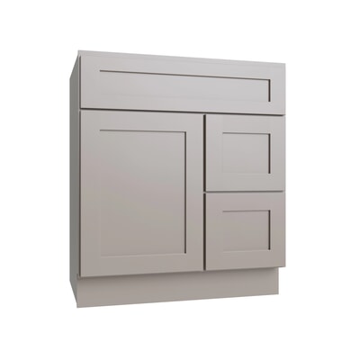 Shaker Sand Vanity Sink Base Right Drawer Stacking Cabinet - 30" W