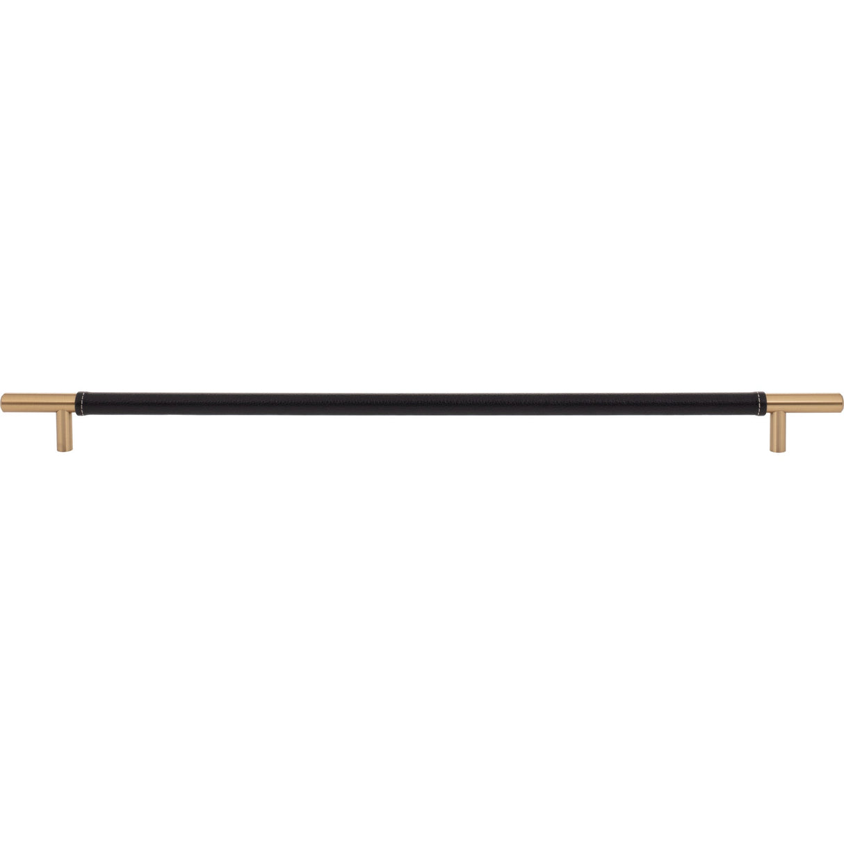 Atlas Homewares Zanzibar Black Appliance Pull 17 Inch (c-c) Leather Warm Brass