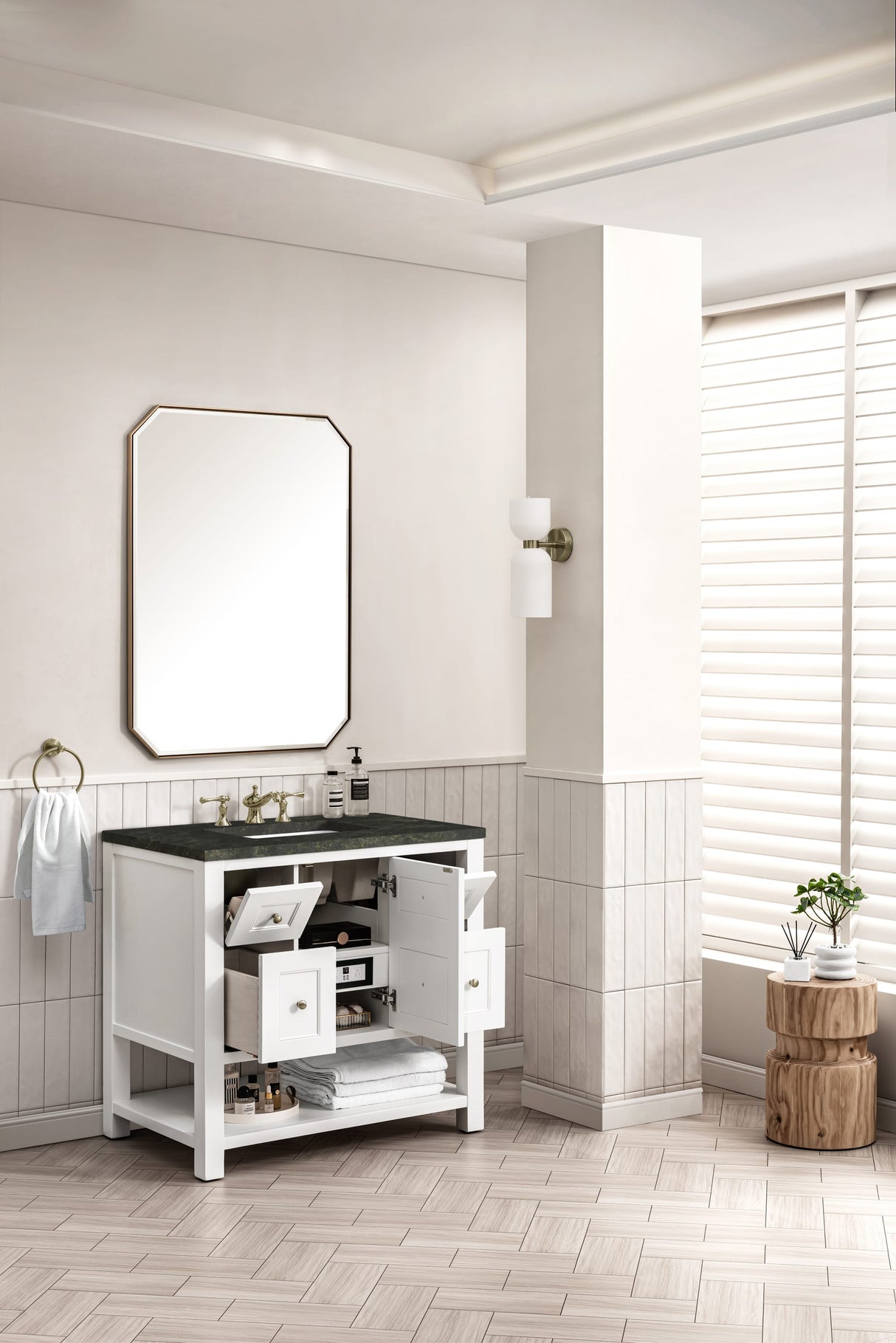 Breckenridge 36" Single Vanity, Bright White, w/ 3 CM Phantome Eclos Top