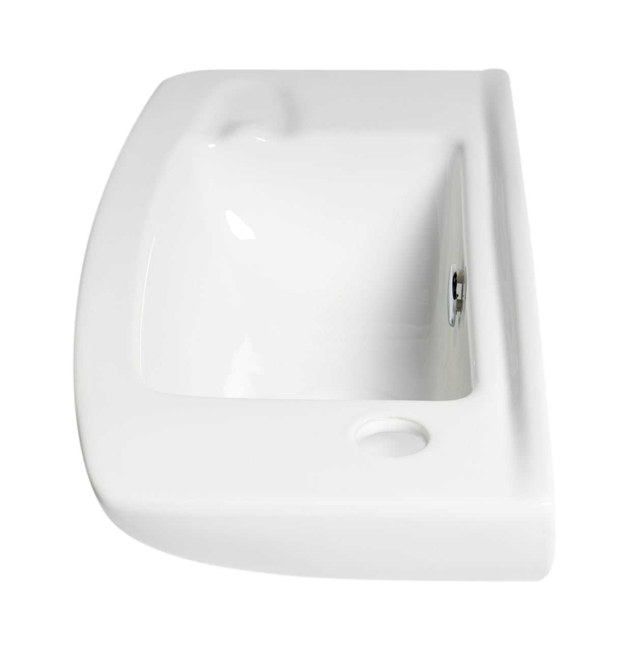 ALFI brand ABC115 White 20" Small Wall Mounted Ceramic Sink with Faucet Hole