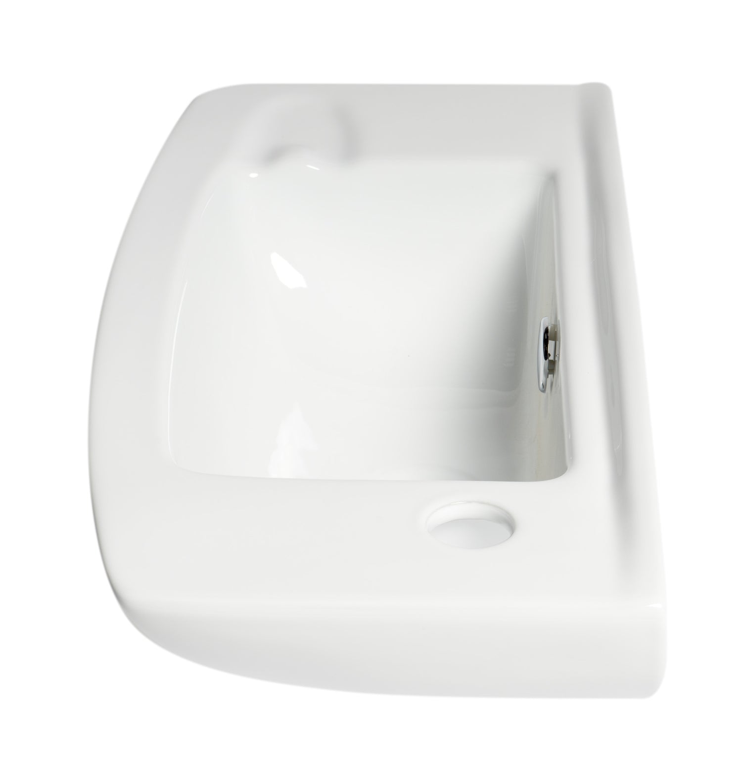 ALFI brand ABC115 White 20" Small Wall Mounted Ceramic Sink with Faucet Hole