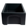 30" Black Matte Reversible Smooth / Fluted Single Bowl Fireclay Farm Sink