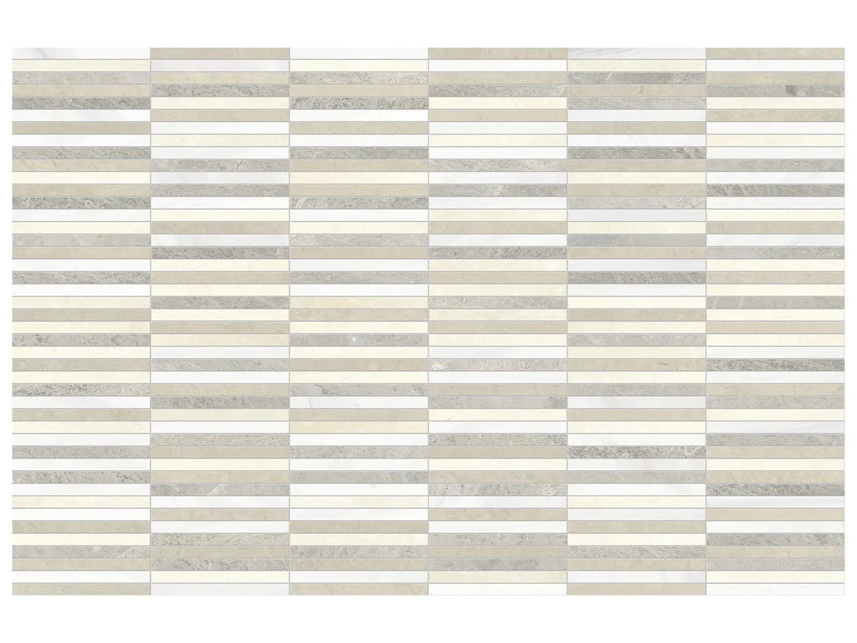 Anatolia Tile Utopio 1/2 X 6 In Stacked Dune Honed Natural Stone Waterjet Mosaic 5001-0429-0 Stacked Dune - premium natural stone mosaic tile from Anatolia Tile, available at PoshHaus showroom in Keene, NH