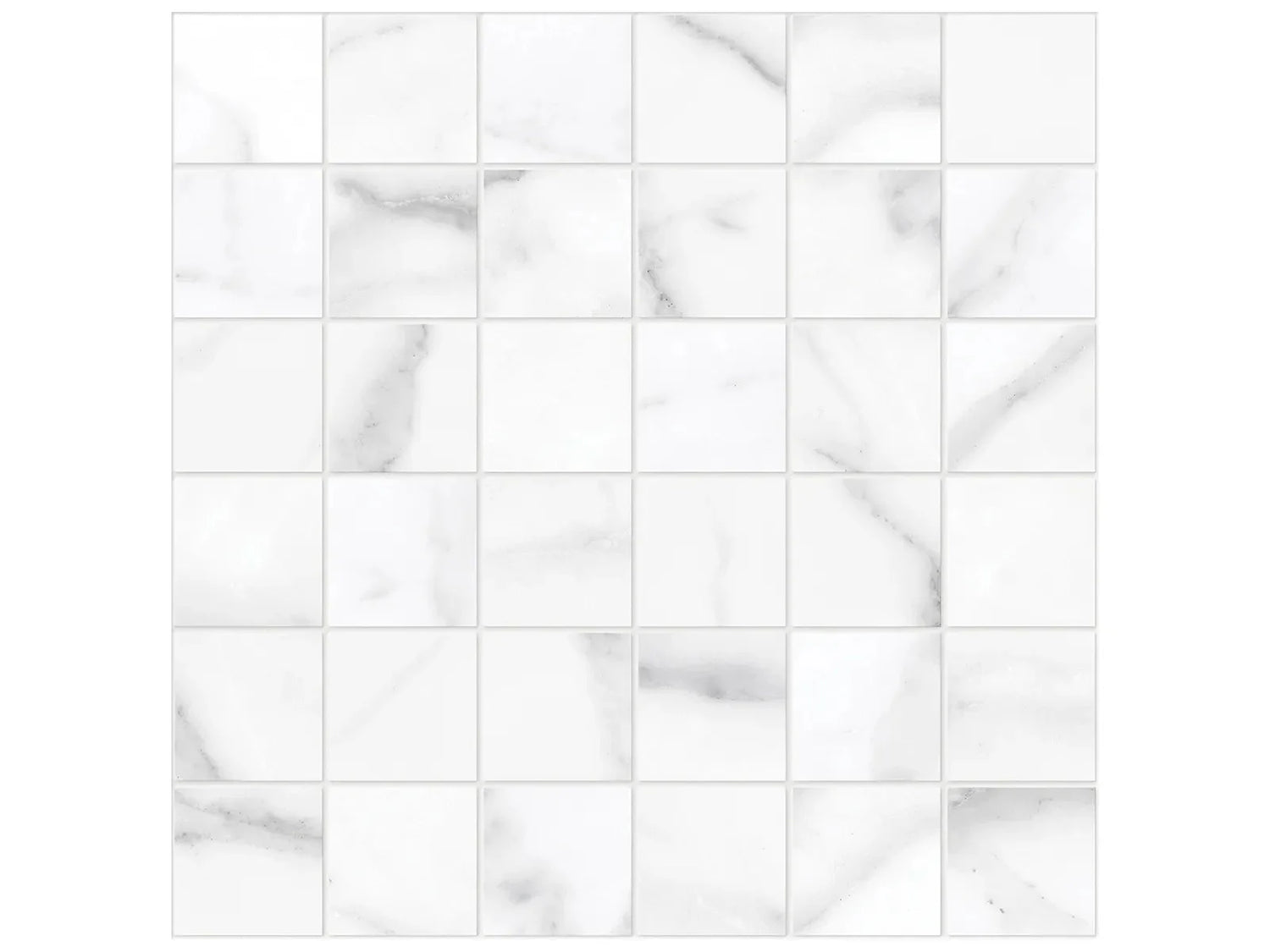 Anatolia Tile 2X2 La Marca Statuario Honed 36 Piece Mosaics. 1 Sheet = .96 Sf. 4501-0374-0 (68-475) Statuario Nuovo 2x2 Honed - premium natural stone mosaic tile from Anatolia Tile, available at PoshHaus showroom in Keene, NH