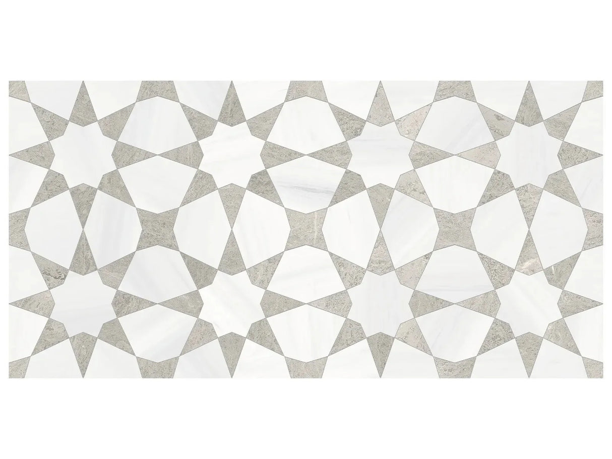 Anatolia Tile Utopio Stellar Grigio Honed Natural Stone Waterjet Mosaic 5001-0389-0 Stellar Grigio - premium natural stone mosaic tile from Anatolia Tile, available at PoshHaus showroom in Keene, NH