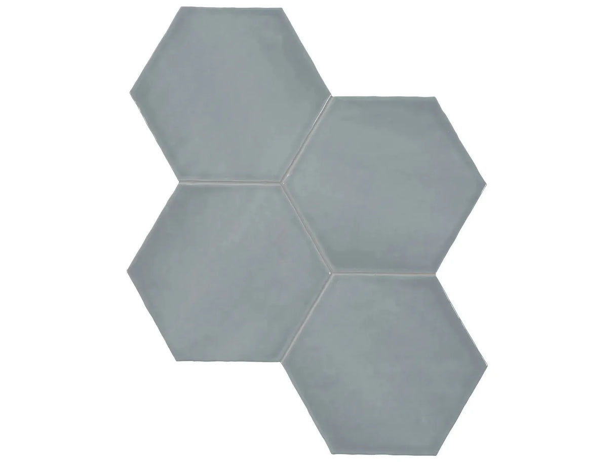 Anatolia Tile 6" Hex Teramoda Sterling Glossy 4000-0258-0 Sterling Hexagon - premium natural stone mosaic tile from Anatolia Tile, available at PoshHaus showroom in Keene, NH