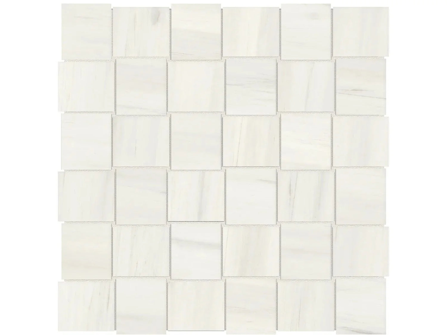Anatolia Tile 2X2 Basketweave Mayfair Suave Bianco Matte Porcelain Mosaics. 1 Sheet = .98 Sq. Ft. 4501-0132-1 Suave Bianco 2x2 Basketweave Matte - premium natural stone mosaic tile from Anatolia Tile, available at PoshHaus showroom in Keene, NH