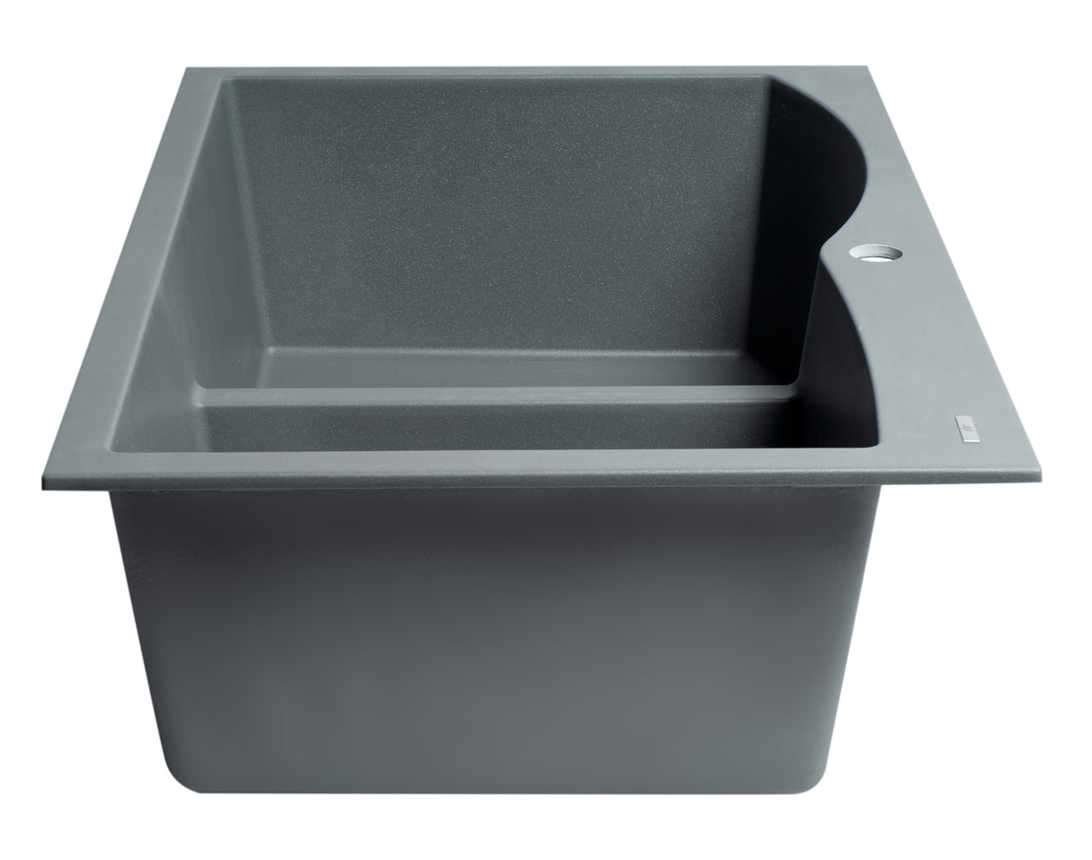 ALFI brand AB3320DI-T Titanium 33" Double Bowl Drop In Granite Composite Kitchen Sink
