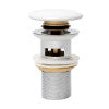 ALFI brand AB8056-W White Ceramic Mushroom Top Pop Up Drain for Sinks with Overflow