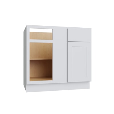 Shaker White SLAB Blind Base Cabinet for 48" to 51" Space - 48" W