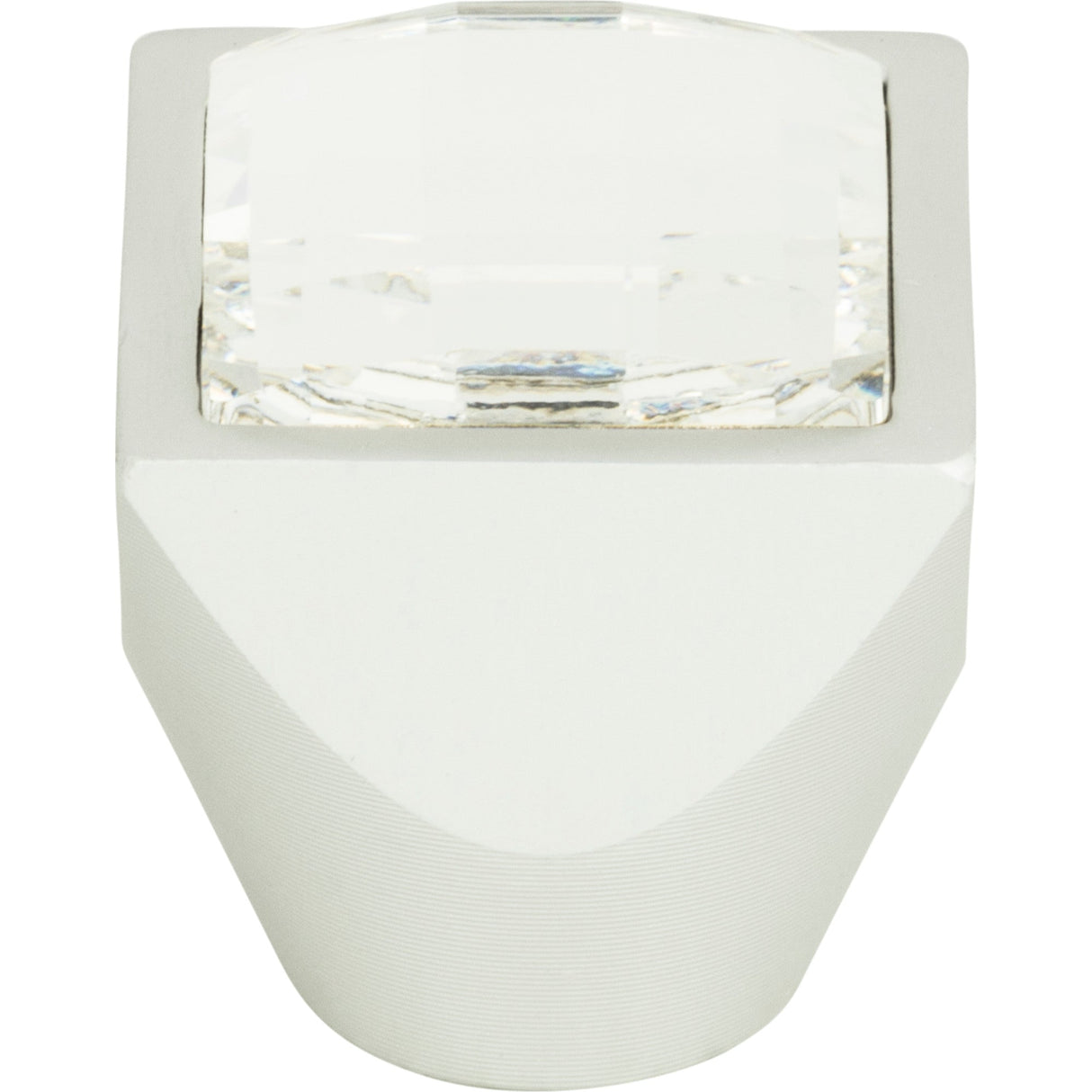 Atlas Homewares Crystal Large Square Knob 1 Inch Matte Chrome