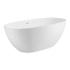 ALFI brand AB9975 59" White Oval Solid Surface Resin Soaking Bathtub