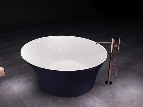 ANZZI FT-AZ142 Lacrima Series 62" Acrylic Freestanding Bathtub in Navy Blue