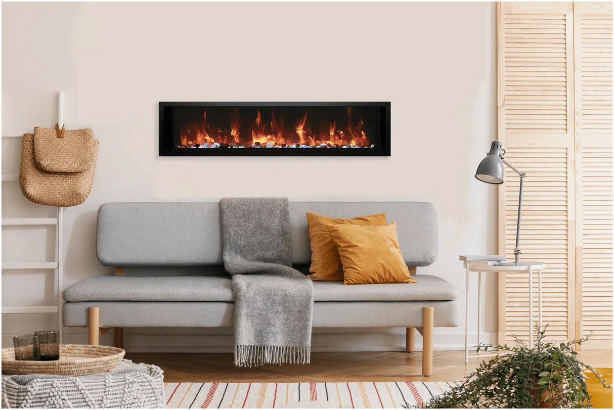 Amantii SYM-SLIM-42 Symmetry Xtraslim Smart Electric  -42" WiFi Enabled Fireplace, Featuring a  MultiFunction  Remote Control, Multi Speed Flame Motor