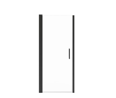 MAAX 138265-900-340-100 Manhattan 33-35 x 68 in. 6 mm Pivot Shower Door for Alcove Installation with Clear glass & Round Handle in Matte Black
