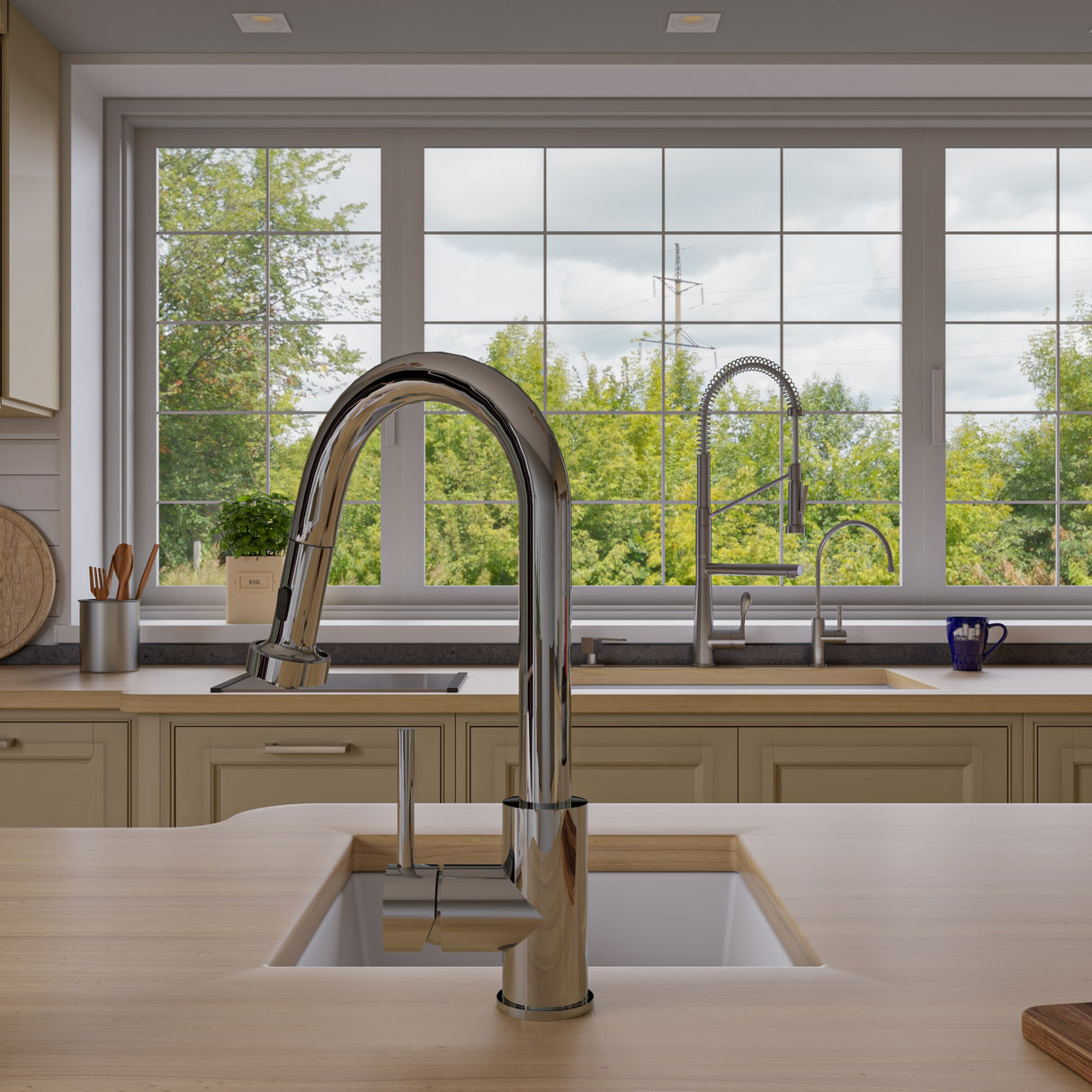 ALFI brand AB1720UM-W White 17" Undermount Rectangular Granite Composite Kitchen Prep Sink