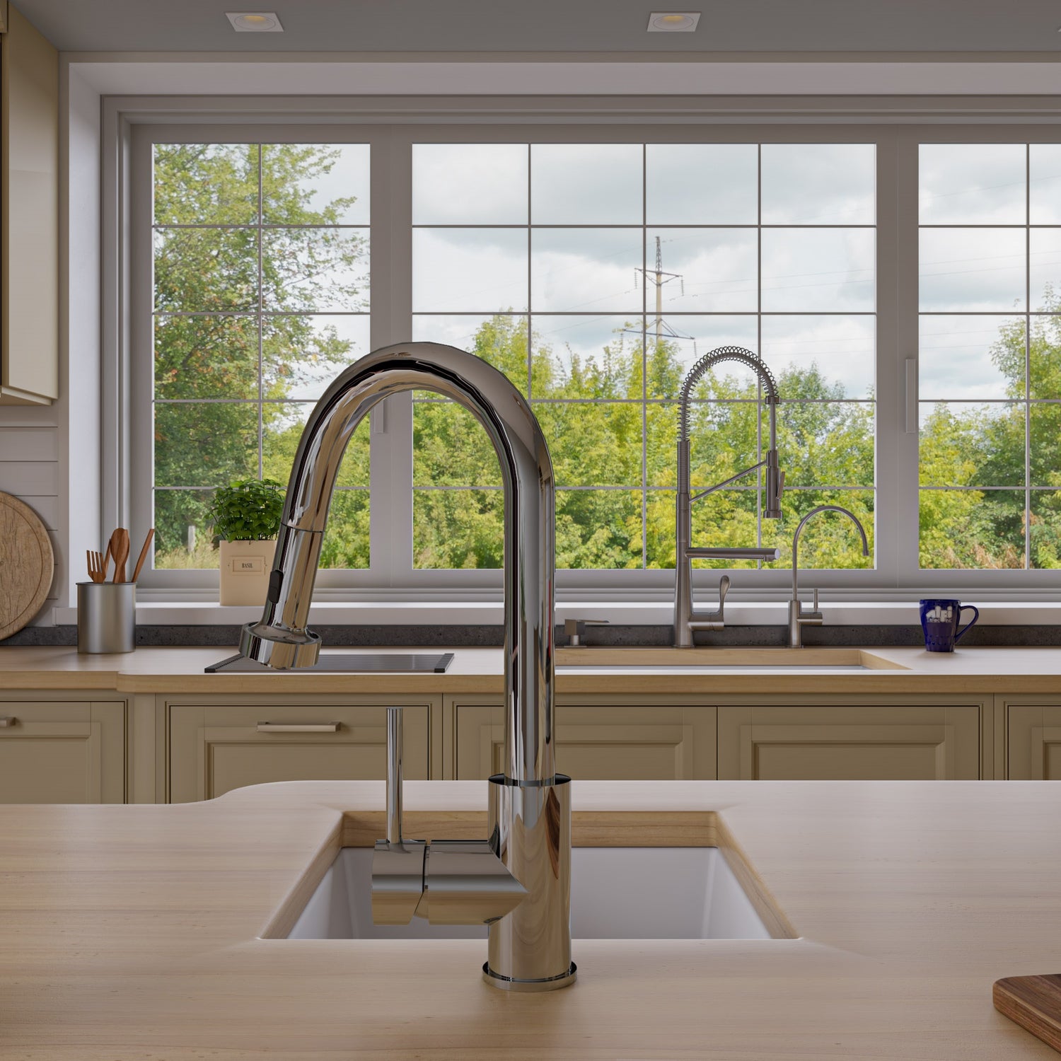 ALFI brand AB1720UM-W White 17" Undermount Rectangular Granite Composite Kitchen Prep Sink